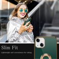 thumbnail image 5 of Compatible with iPhone 13 Case 6.1” Slim Thin Silicone Cover with Ring Holder Magnetic Kickstand Shockproof Protective Phone Cases Soft TPU Bumper - Green, 5 of 9