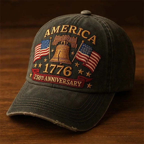 250th Anniversary USA Hat Eagle 250 Year American Anniversary Baseball Cap Adjustable Patriotic Hats Black