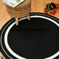 thumbnail image 4 of Jaipur Art And Craft Beautiful Black Handmade Braided Jute Area Rug Round Reversible Floor Carpet (6x6 Sq Ft), 4 of 5