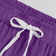 thumbnail image 6 of JJHGVB capris pants Elastic Waist Lounge Slacks Knee Length Capri Pants pedal pushers for women gaucho pants for women Cropped Pant Straight Leg Pants Summer Beach Pants Loose Fit Purple M, 6 of 6