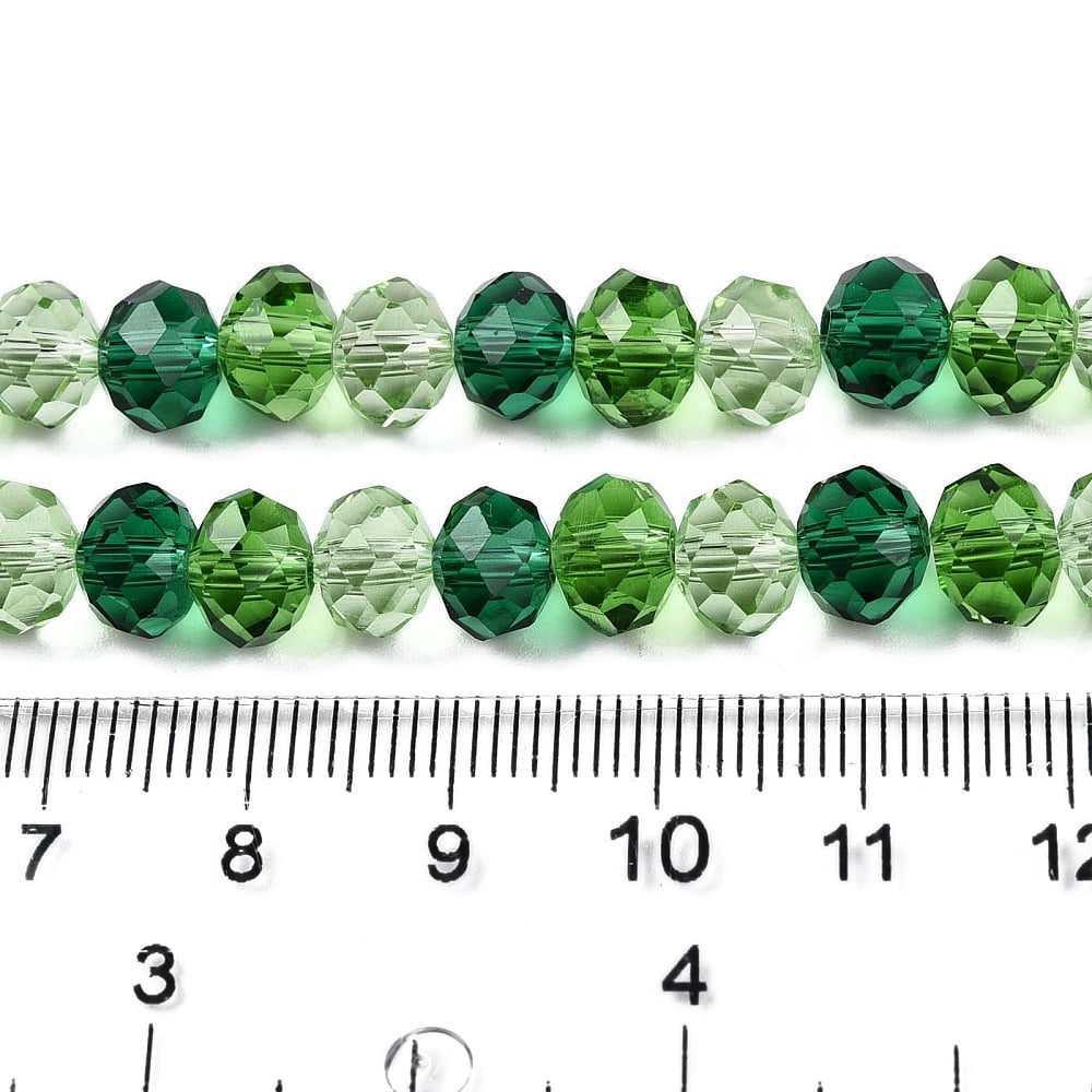 Transparent Glass Beads Strands Faceted Rondelle Lime Green 8x6.5mm Hole: 1mm 64~66pcs/strand 15.55~16.8''(39.5~42cm) diy