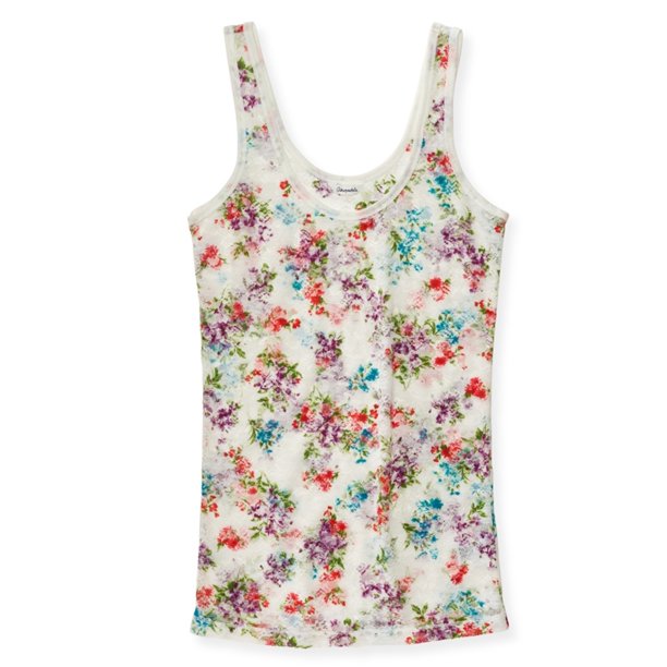 Camiseta sin mangas Aeropostale con Encaje Floral para Mujer Blanco Roto Extra Pequeña