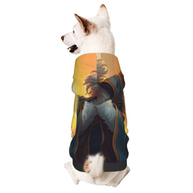 Balery Sunset Meditating Bichon Frise Sudadera con Capucha para Perros Pequeños – Ropa para Mascotas, Disfraz para Perros y Gatos, Ideal para Fiestas y Cosplay-Large
