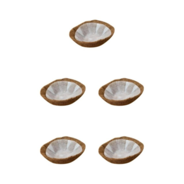 kurtrusly Non-woven Coco Liner Hanging Basket for Beautiful Flower Planting Brown 35cm 5Set