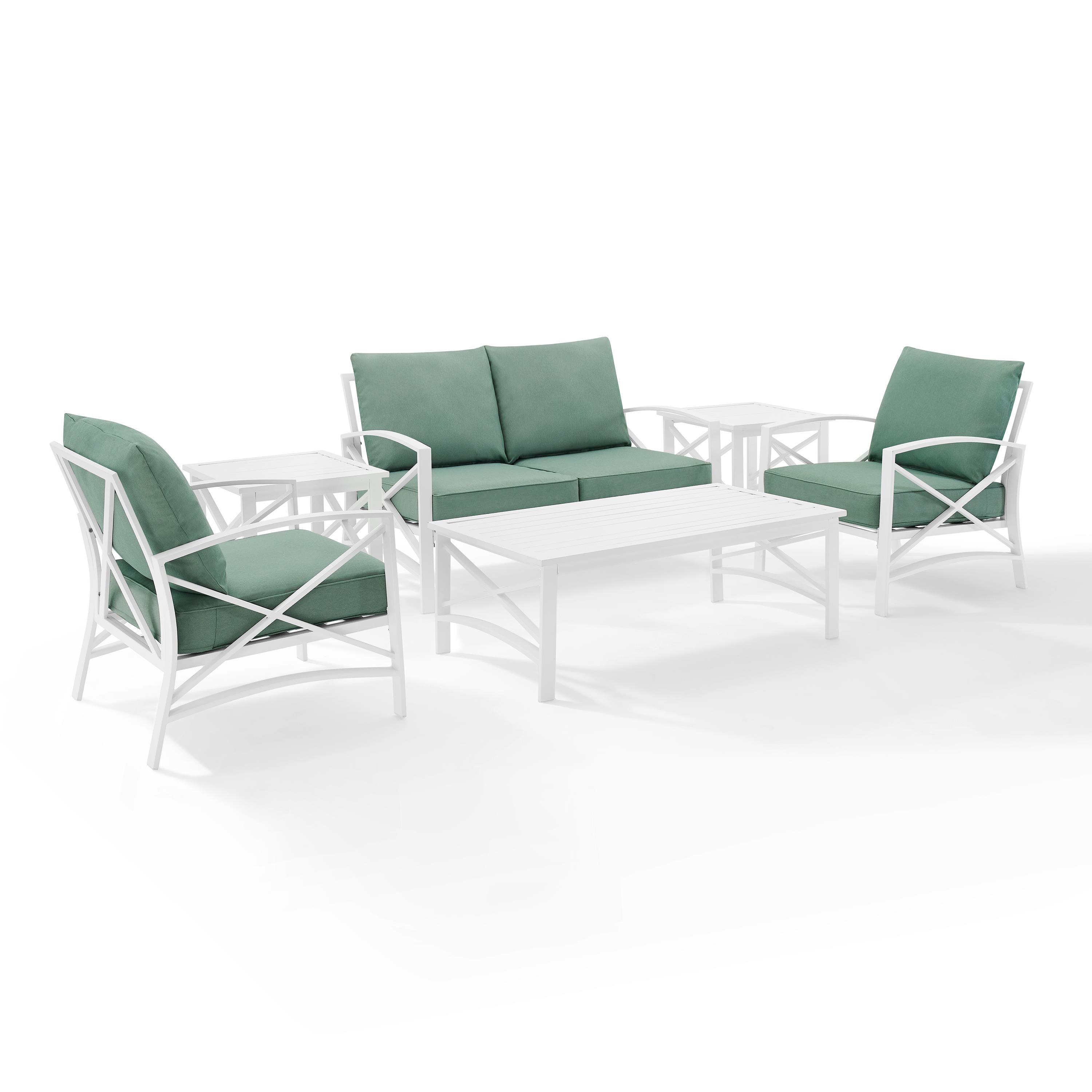 Crosley Kaplan 6Pc Outdoor Conversation Set- Loveseat, 2 Chairs, 2 Side Tables, Coffee Table - image 5 of 6