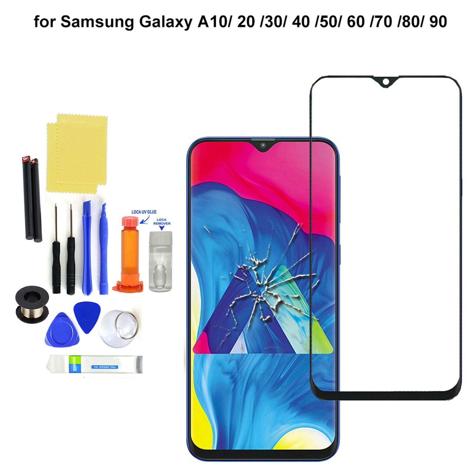 Cracked Shattered Phone for Samsung Galaxy A40 with Screen Repair Kit for Replace Your Damaged for Galaxy A10/A20/A30/A40/A50/A60/A70/A80/A90 Screen Replacement