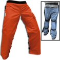 thumbnail image 2 of Forester Apron Style Chainsaw Chap Orange. Part Number CHAP437-O. Adjustable Waist. Length 37 Inch, 2 of 2