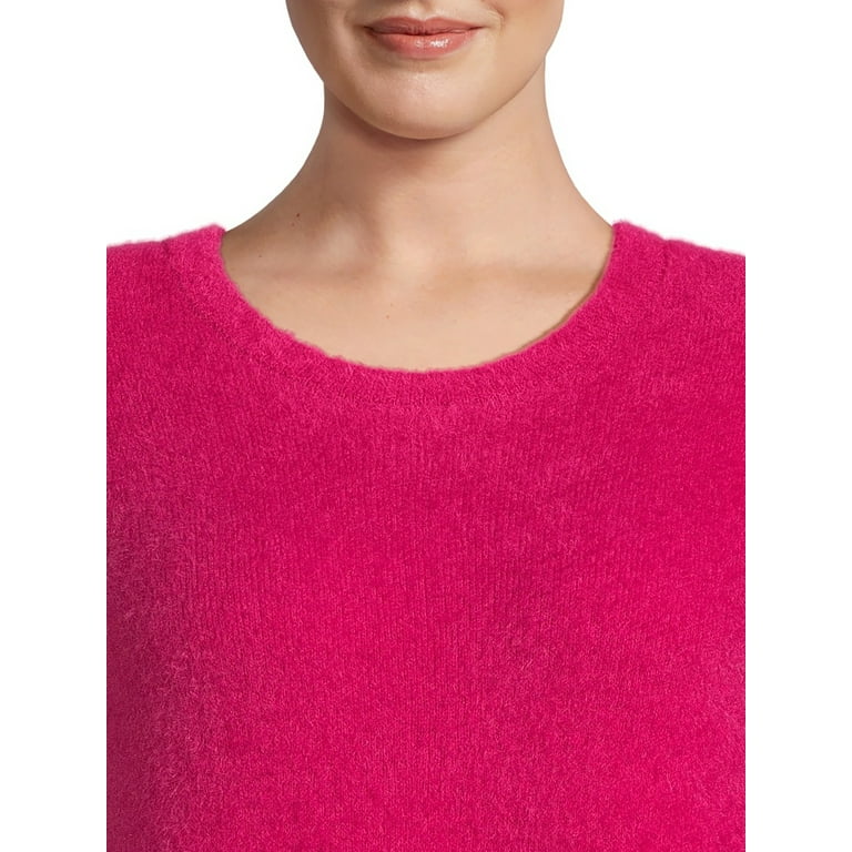 Terra & Sky Women's Plus Size Eyelash Knit Pullover Sweater