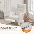 thumbnail image 3 of ALAKFORM Rocking Chair Nursery with Foot Rest,Upholstered Teddy Glider Rocker with Wood Legs, Nursing Rocking Chair Indoor for Living Room/Nursery,Ivory, 3 of 7