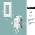 thumbnail image 3 of Bates- Self-Test GFCI Outlet 15 Amp, 2 Pack, GFI Electrical Outlet 15 Amp White with LED Indicator and Wall Plate, 3 of 7