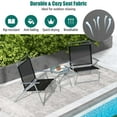thumbnail image 2 of Costway 3pcs Patio Folding Table Chair Set Extra-Large Seat Metal Frame Portable Outdoor, 2 of 7