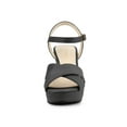 thumbnail image 6 of BLISSFUL STEP Women's Fashion Platform Strap Slingback Chunky Heel Open Toe Sandals Grey 10, 6 of 7