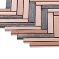 thumbnail image 5 of Modket TDH393RG Brown Rose Gold Metal Metallic Glass Blended Herringbone Mosaic Tile Backsplash, 5 of 5
