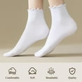 thumbnail image 5 of YooGuoGuo Womens Ankle Socks Ruffle Cotton Cute Frilly Trim Breathable Ankle Ruffled Socks 6 Pack, 5 of 6