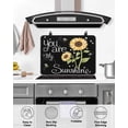 thumbnail image 4 of Large Induction Cooktop Protector Mat You Are My Sunshine Stove Top Covers for Electric Stove, Yellow Sunflowers Cute Bees Heart Black Decorative Stove Burner Cover Mats, Glass Top Stove Cover, 4 of 7