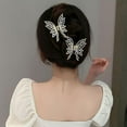 thumbnail image 3 of Small Three Pearl Hair Clip for Women - Cute Acrylic Mini Clip - Fashion Hair Accessory in 1PCS, 3 of 8