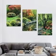 thumbnail image 4 of nygtbtfer  Autumn Garden View Pond Stone Path Trees Nature Scenery Landscape Picture Print Fabric Wall Hanging Tapestry Wall Art Decors For Home College Dorms 12x16x3pcs, 4 of 4