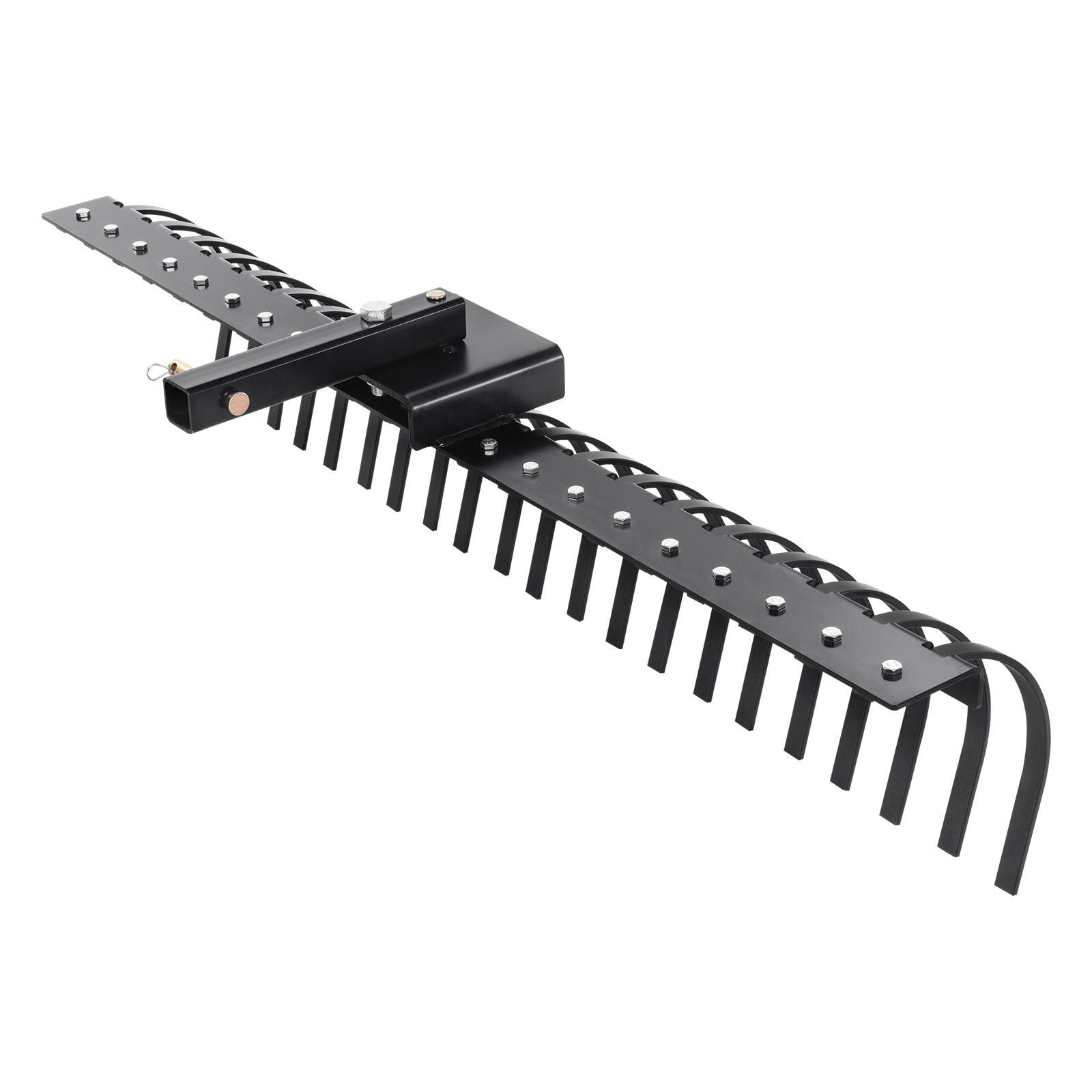 60 Inch Tow Behind Landscape Dethatcher Rake with 21 Steel Coil Tines for 48 or 60 Inch Toolbars and 3 Point Hitch Systems