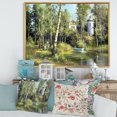 thumbnail image 2 of Designart 'The Wood River With Boat On A Decline By The Castle' Lake House Framed Canvas Wall Art Print, 2 of 5