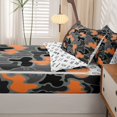 thumbnail image 5 of Homewish Camouflage Game Pad Zipper Full Size Comforter Sets with Fitted Sheet and 2 Pillowcases,Modern Esports Gamepad Zipper Bedding Set,Orange Gray,Gamepad Reversible,4pcs, 5 of 8