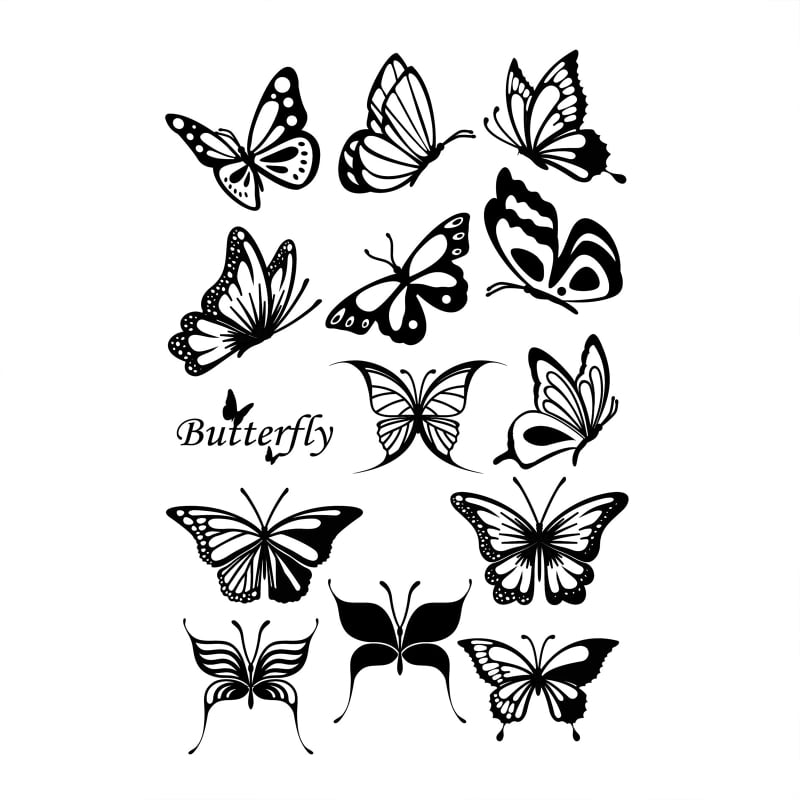 DIY Rubber Stamp Butterfly Silicone Transparent Stamp Scrapbooking Alphabet 