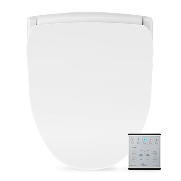 BioBidet Slim Two Smart Toilet Seat in Round White with Stainless Steel Self-Cleaning Nozzle, Nightlight, Turbo Wash, Oscillating and Fusion Warm Water Technology with Wireless Remote