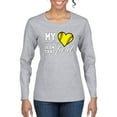 thumbnail image 1 of Wild Bobby, My Heart Is On That Tennis Field, Sports, Women Graphic Long Sleeve Tee, Heather Grey, Large, 1 of 4