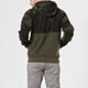 thumbnail image 4 of Hombres Otoño Sudadera Con Capucha Color Bloqueo Cordón Espesar Bolsillo Costilla Cierre De Punto Suelto Casual Manga Larga Jersey Con Capucha Top Verde XXL, 4 of 6