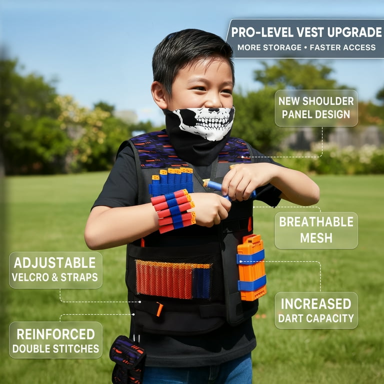 JoyX Kids 2 Pack Dynamic Party Pack with Dart Blaster Vest Kit and
