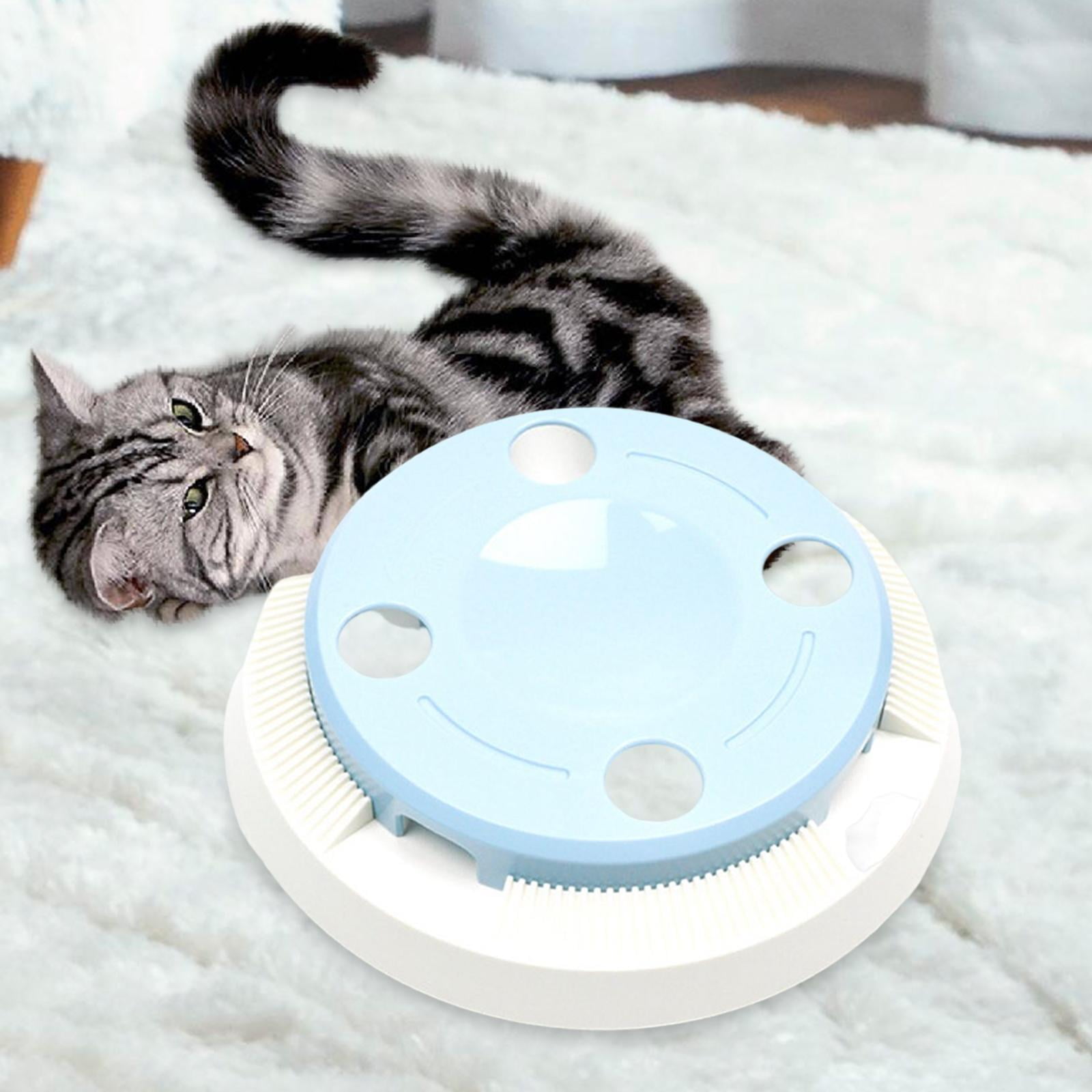 Bvdfgk Electric Cat Teaser Chasing Scratching IQ Training Pet Exercise Toys, Cat Moving Blue