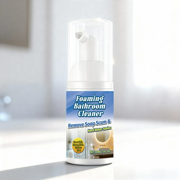 Limpiador espumoso en aerosol para baños | Fórmula potente para azulejos, lavabos y bañeras | Acción rápida, elimina residuos de jabón y manchas difíciles | Seguro para niños y mascotas | Aroma