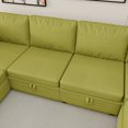 thumbnail image 6 of 110 Inches Modular Sectional Sofa, U Shaped Convertible Sectional Sofa with Storage, Reversible Ottomans and Pillows, 6-Seater Oversized Couches for Living Room, Olive, 6 of 8