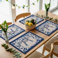 thumbnail image 5 of Blue Fall Pumpkins Placemats Set of 4, Thanksgiving Floral Botanical Foliage Washable Wipeable Table Mats for Dining Tables, Indoor Outdoor Kitchen Place Mats for Holiday Party Table Decor, 5 of 9