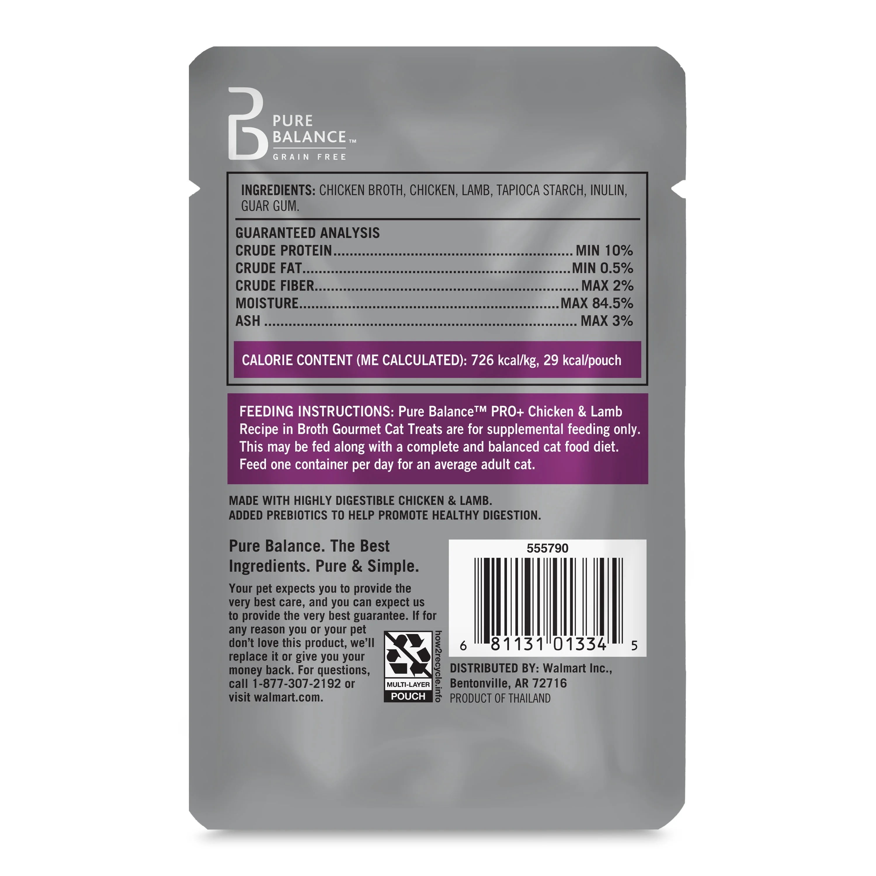 (2 pack) Pure Balance Pro+ Sensitive Stomach Chicken & Lamb Recipe in Broth, 1.4 oz
