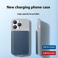 thumbnail image 3 of 6800mAh Portable Soft Edge Battery Case for Apple iPhone Wireless Charging Power Bank (Black,for iPhone 15 Pro), 3 of 5