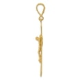 thumbnail image 2 of 14k Yellow Gold Satin & Diamond-Cut Crucifix Pendant, 2 of 5