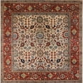 thumbnail image 1 of Ahgly Company Indoor Square Mid-Century Modern Camel Brown Oriental Area Rugs, 6' Square, 1 of 6