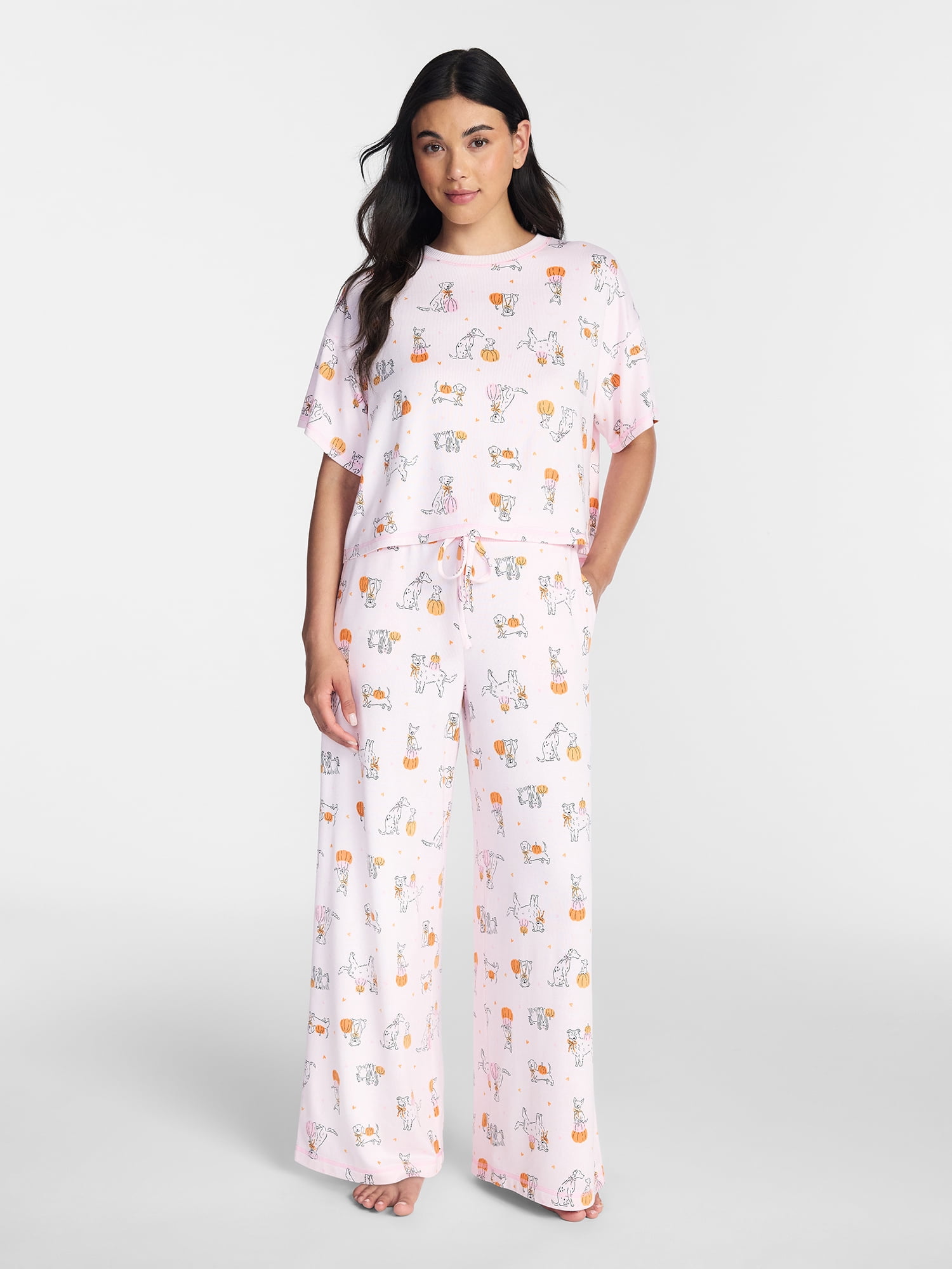 Halloween and Fall Women's Hacci Knit Sleep Pants from Way to Celebrate, 29.5" Inseam, Sizes XS-3X