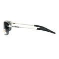 thumbnail image 3 of Polarized Mens Rimless Sport Metal Rim Rectangular Sunglasses Silver Black, 3 of 4