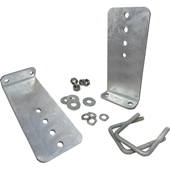 2 Pack - 12" Galvanized L-Type Bunk Bracket Kit for Boat Trailer, fits 3x3 Cross Members, Heavy Duty