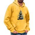 thumbnail image 2 of Jjayotai Men's Merry Christmas Hooded Sweatshirts, Funny 3D Christmas Graphic Print Pullover, Fall Fashion Long Sleeve Tops Yellow XXL, 2 of 5