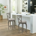 thumbnail image 3 of Hillsdale Furniture Ellendale X-Back Wood Padded Swivel Counter Height Stool, Aged Gray, 3 of 10