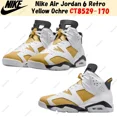 thumbnail image 1 of N I-K-E A i r-Jor-dan 6 Retro Yellow Ochre White CT8529-170 Men's Size, 1 of 6