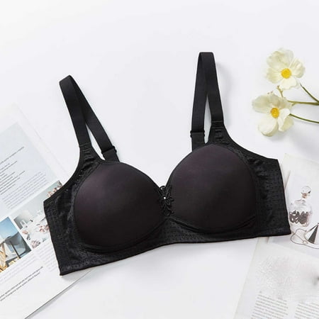 Mrasaso Big Discount! Workout Tops for Women Women Nylon Bra Women s Large Size Thin Comfortable Push-Up BraAdjustable for Daily Wear(1pc Bra) Black|36