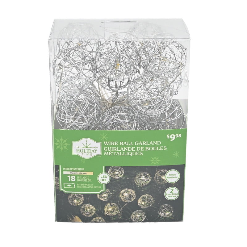 HOLIDAY TIME PL BO LED Silver Wire Ball String Lights – Festive Glow for Every Occasion