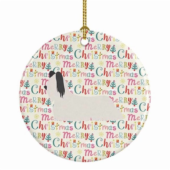 Skye Terrier Merry Christmas Ceramic Ornament 2.8 in x 2.8 in