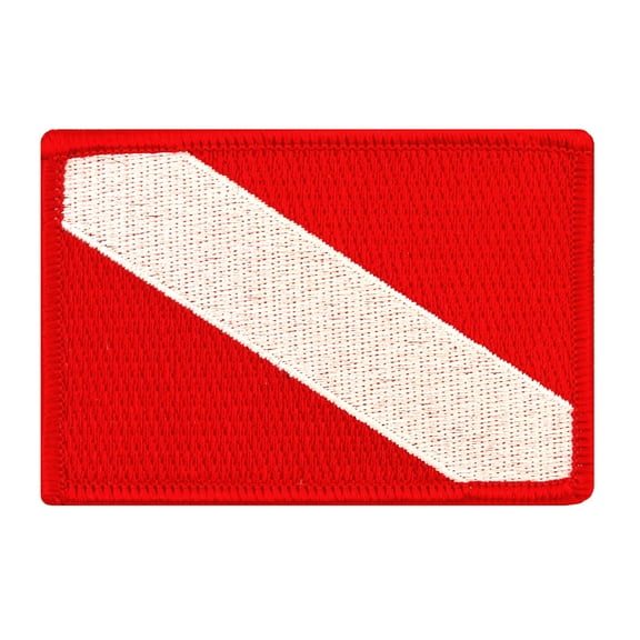Diver Down Flag Embroidered Iron-on Scuba Diving Patch