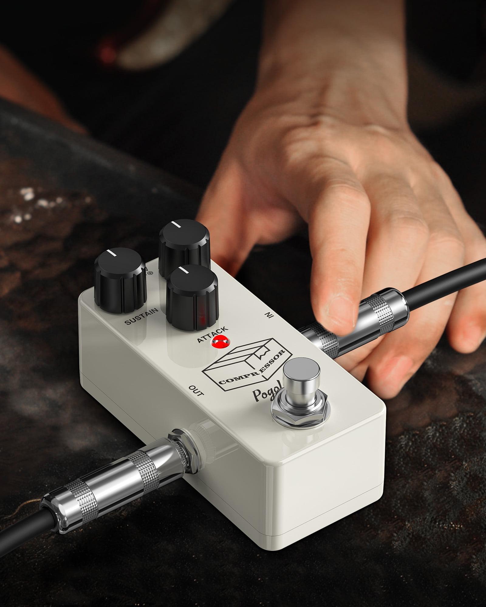 POGOLAB Compressor Pedal Guitar Pedal Compressor Mini Compressor Pedal for Electric Guitar Bass True Bypass
