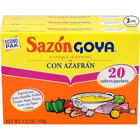Goya Foods Sazón Seasoning With Azafran 3.52 Ounce (Pack of 3)