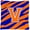 Blue Orange, variant on Carolines Treasures CJ1023-VPW1414 Letter V Initial Tiger Stripe - Blue Orange Fabric Decorative Pillow, 14Hx14W,